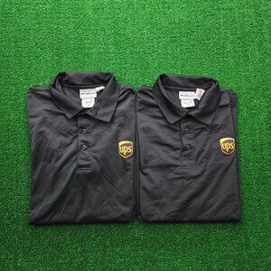 UPS Polo Shirt Mens Small Black Short Sleeve‎ Bundle Lot of 2 Employee Uniform